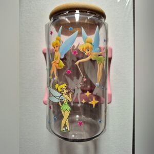 🪻3/$25 Tinker Bell 16oz Glass Tumbler - Made-To-Order custom Lid Straw